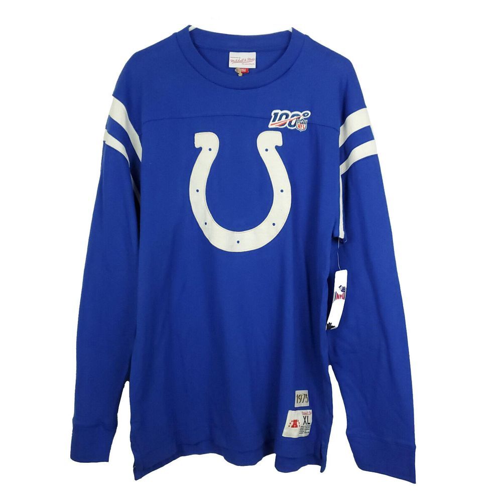 Indianapolis Colts Mitchell & Ness NFL‎ XL XLarge Longsleeve Fleece Blue NWT